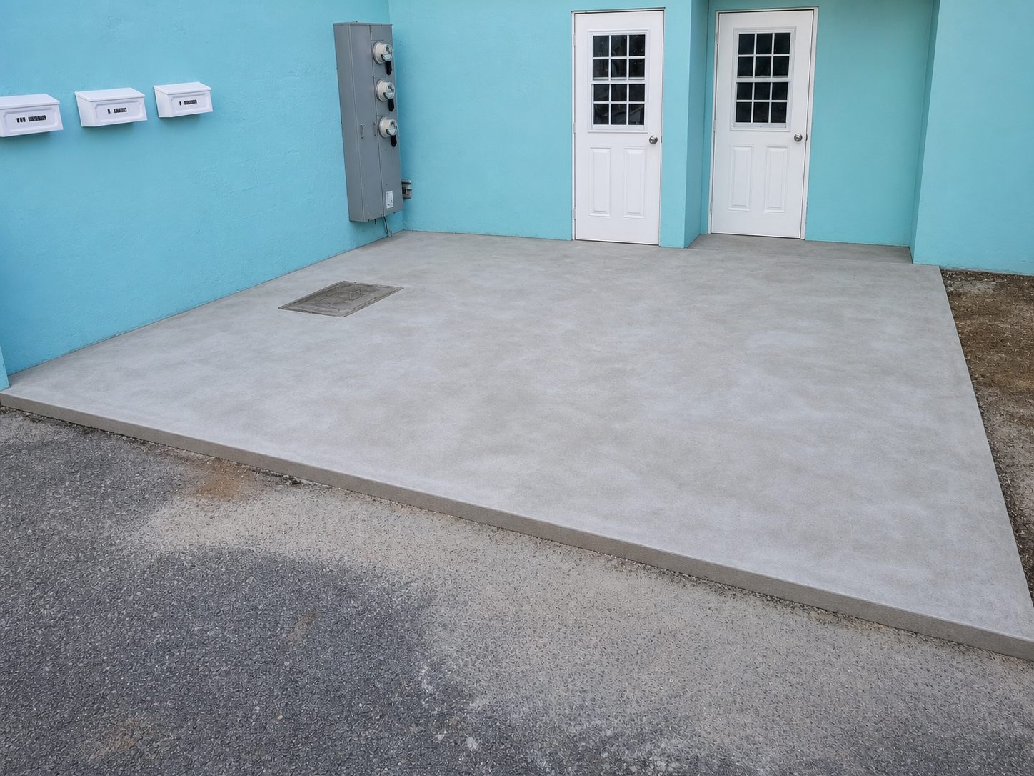 Finished concrete slab work at a Bermuda property